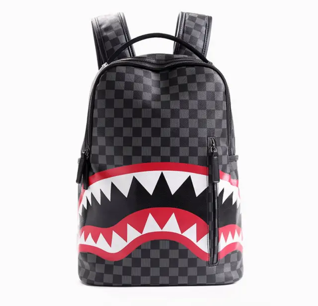 New Fashion Large Mens School Backpack Black Waterproof Laptop Travel Bag