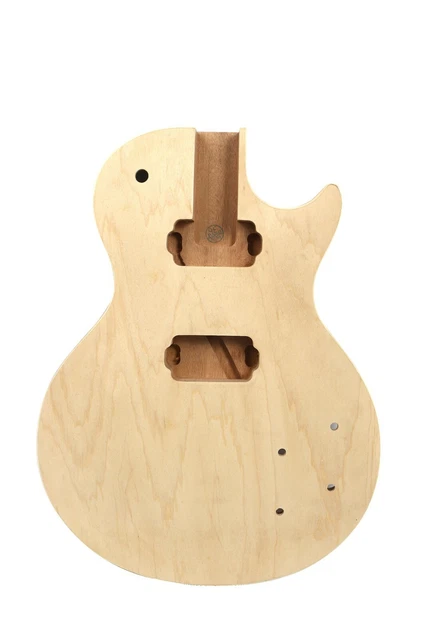 DIY Guitar Body Mahogany Maple Top Arched Guitar Replacement Set in Heel