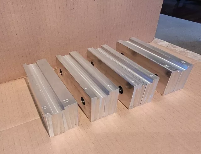 (4) Sets 6" x 1" x 2" Stepped Aluminum Soft Jaws for 6" Kurt Vises (8 Jaws)