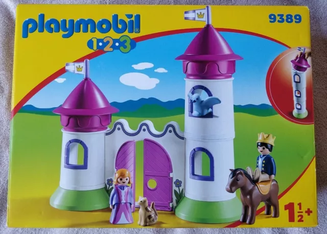 Playmobil 9389 premier age 1 2 3 CHÂTEAU DE PRINCESSE avec TOURS EMPILABLES NEUF