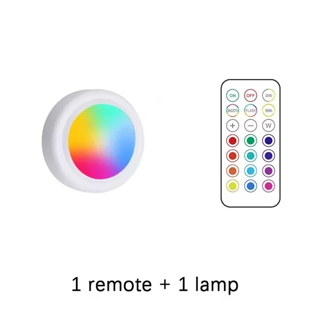 RGB WIRELESS UNDER Cabinet LED Lights Remote Control Dimmable £6.36 ...