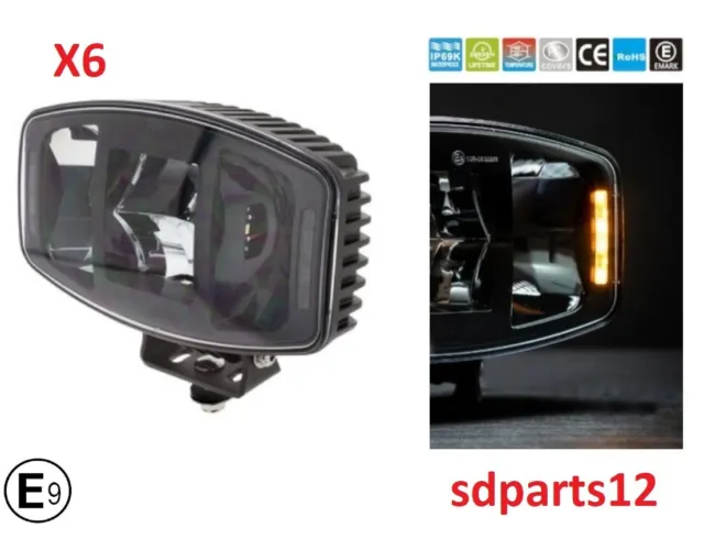 6x 100W Phares Auxiliaires LED Feux de Route et Position 12/24V Camion VTT