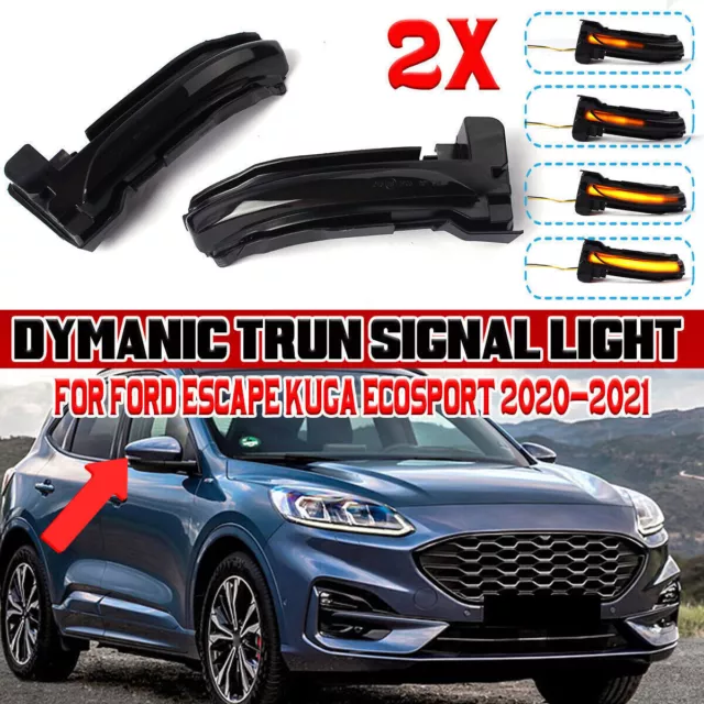 2X Dinamico Led Indicatore Direzione Specchio Per Ford Escape Kuga Escape 20-21