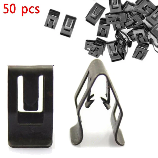 25 Clips De Fixation Métal Argenté Pour Voiture - Pour Tableau De Bord, Garniture, Câbles