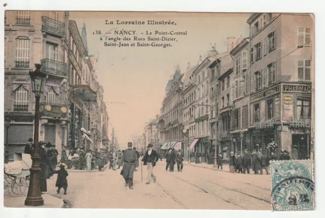 NANCY - Meurthe & Moselle - CPA 54 - le point Central - Carte couleur