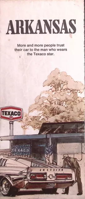 1972 Arkansas Texaco Gas Station Road Map Shelby Mustang Advertising Z61