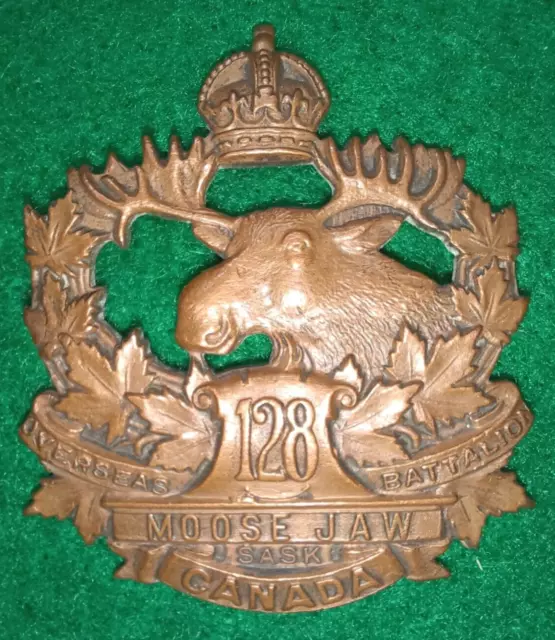 CEF 128th Battalion (Moose Jaw, Saskatchewan) Cap Badge, WW1