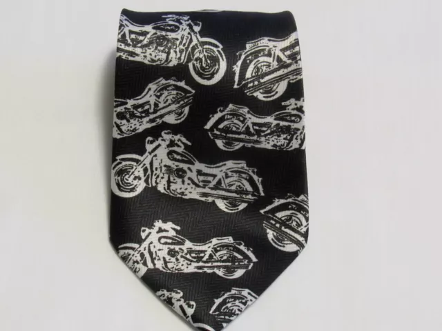 BEVERLY HILLS POLO Club Men's Big Motorcycle Novelty Neck Tie Black w ...