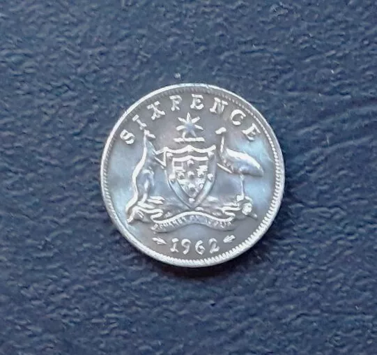 Pièce de monnaie Australie "6 pence argent " 1962 / SUP.