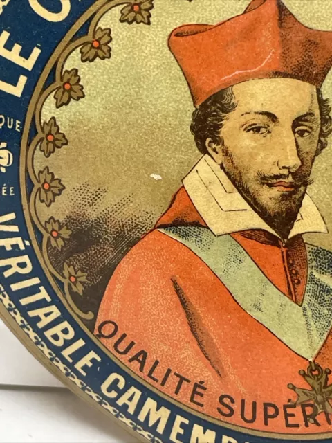 Ancienne Étiquette De Fromage: Camembert Double Crème " Le Cardinal Richelieu  " 2