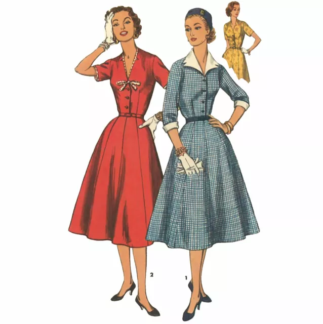 1950s Pattern, Rockabilly Swing Dress - Bust=37” (94cm)