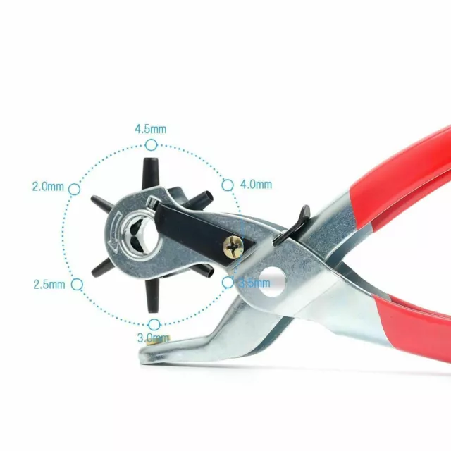 New KING 6 Sizes Heavy Duty Hole Punch, Leather Paper Belt Crafts Eyelets Pliers 2