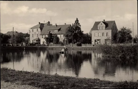 Ak Langenleuba Niederhain Thüringen, Dorfteich - 4005776