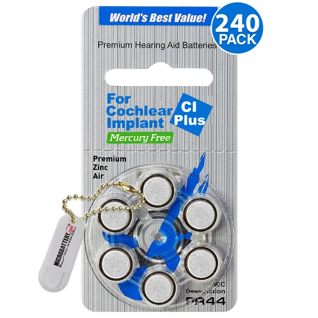 iCellTech Tamaño 675P Cochlear Implantes Baterías (240 Pack) + Free Batería