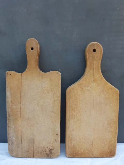 2 Anciennes Petites Planches à Découper en Bois