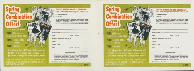 1957 Curtis Circulation Company Vintage Print Ad Magazine Subscription Offer SP4