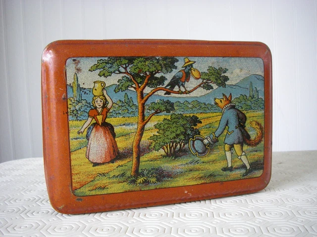 Boîte En Tôle Lithographiée Ancienne – Biscuits Saint-Michel – Boîte à Sucre Vintage