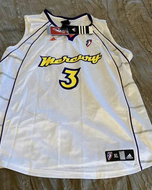 DIANA TAURASI Phoenix MERCURY Basketball SIGNED Adidas WNBA Jersey XL White NEW 3