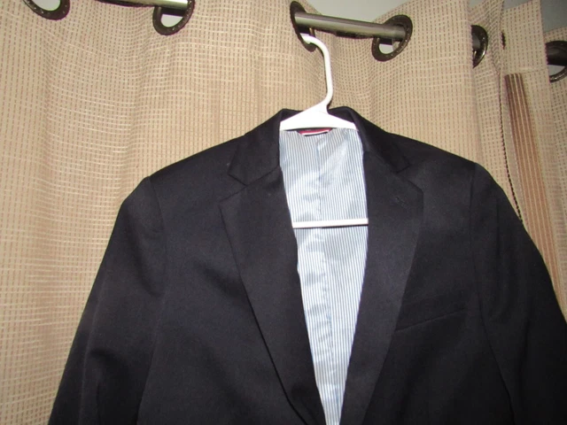 TOMMY HILFIGER Navy Blue Boys Sport Coat Jacket Blazer Boys Sz 10 Worn Once EUC 3
