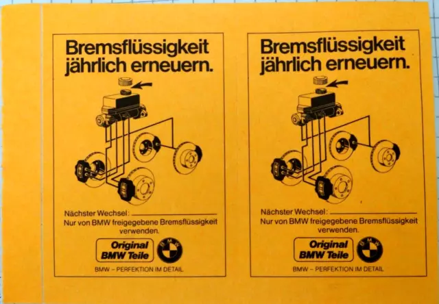 Service-Aufkleber BMW Changing Brake Fluid Workshop Classic Car 80er Years