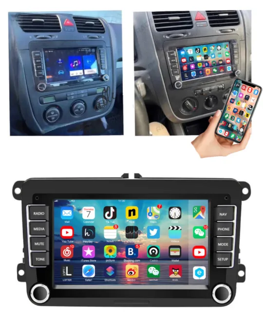 32GB Autoradio Android 13 mit GPS Navi für VW GOLF 5 6 Passat Touran Tiguan EOS