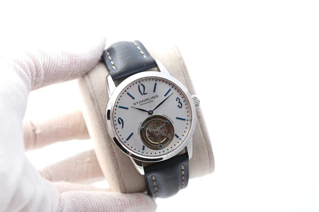 STUHRLING CUVETTE TOURBILLON 542 Hand-Wind 41mm Limited Edt Steel Men's ...
