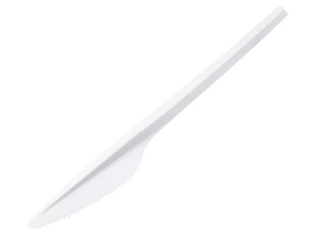 100 Mehrweg Messer weiß 17 cm PP Plastikmesser Essbesteck (78012)