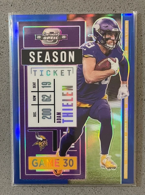 2020 Panini Contenders Optic NFL #38 Adam Thielen /99 Blue Prizm Season Ticket
