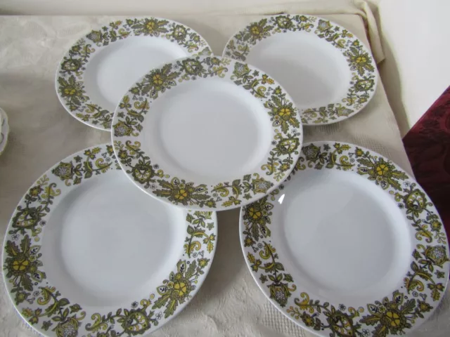 Midwinter Almeira Set of 5 Dinner Salad Plates by Marquis of Queensberry 22.5cm