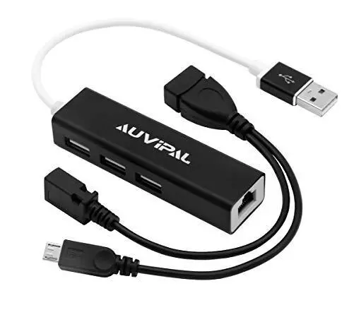 AuviPal LAN Ethernet Adapter with 3 Ports USB Hub for Fire Stick 4K, C