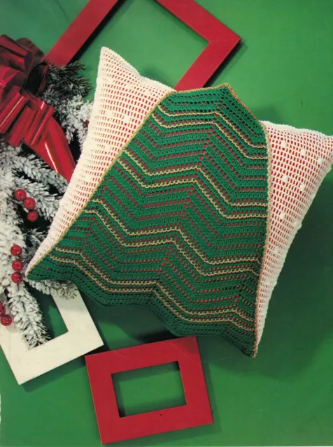 Christmas Place Mat Stocking Bell Pillow Golden Nugget Crochet Doily Pattern