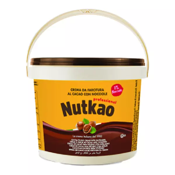 NUTKAO SECCHIO da KG.3 FARCITURA CREMA AL CACAO E CON NOCCIOLE