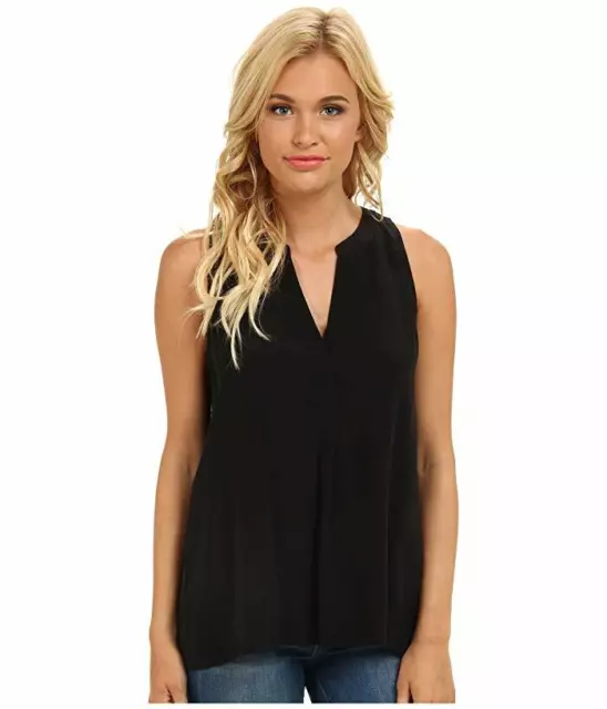 NWT JOIE Aruna Silk Sleeveless Blouse Top, Black Caviar, Size XXS - Orig $178