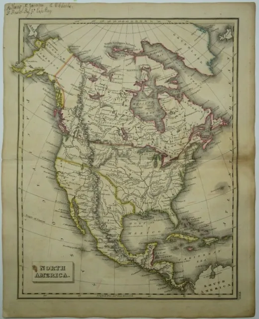Antique map of North America by John Russell 1825