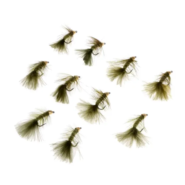 10pcs 4.5cm Wooly Bugger Flies Olive Sinking Wet Bass Trout Fishing Flies