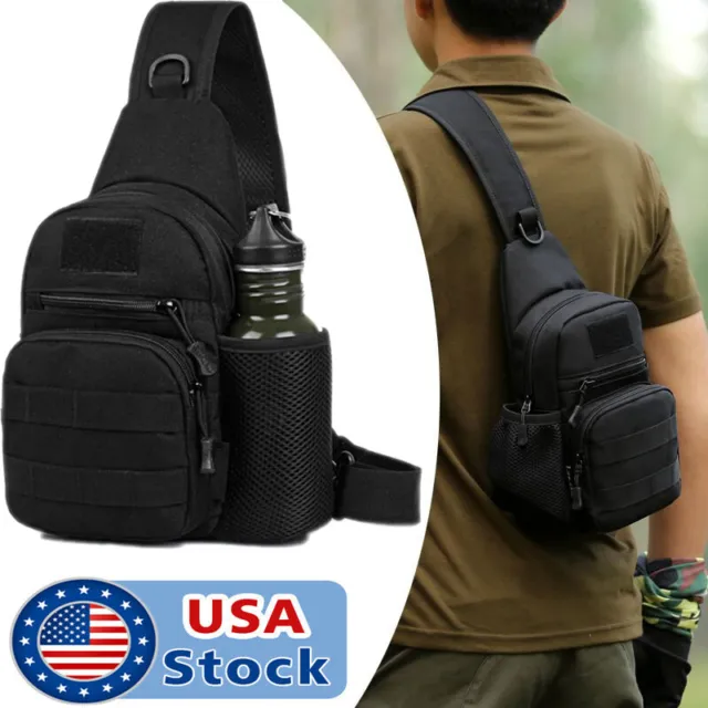 Men's Tactical Sling Bag Chest Shoulder Molle Small Daypack Backpack for Outdoor