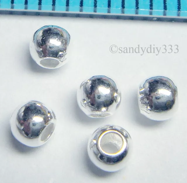 50x BRIGHT STERLING SILVER ROUND SEAMLESS SPACER BEAD 3mm N387A