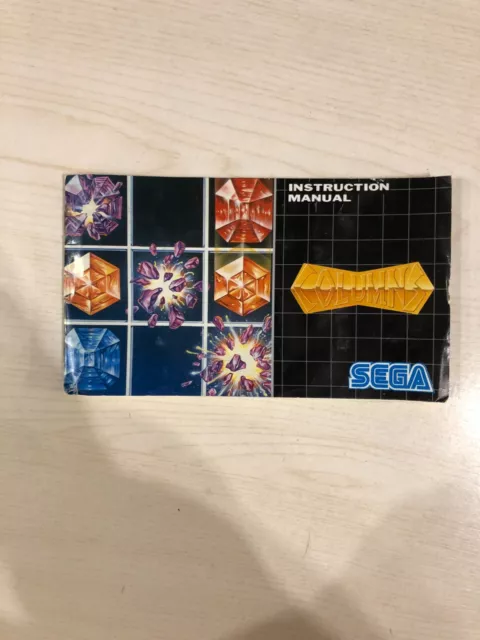 Columns Manual - Sega Mega Drive MANUAL ONLY