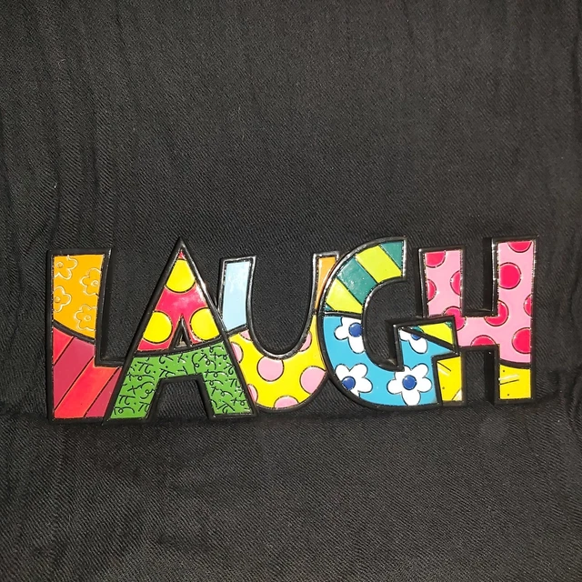 ROMERO BRITTO POP art large letters word LAUGH £89.00 - PicClick UK