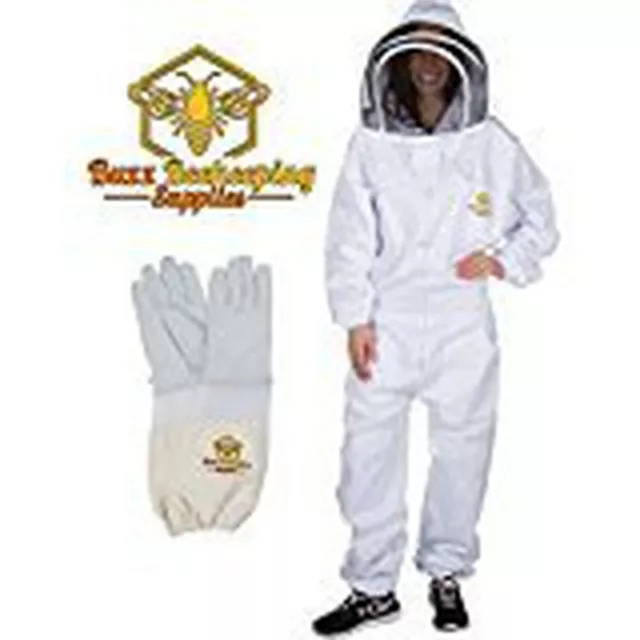 Buzz Beekeeping Supplies Professional Beekeeping Suit - and Goatskin Gloves (...
