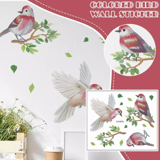 Cartoon Painted Branches Birds Wall Sticker Living Room Background Decorati A8K0