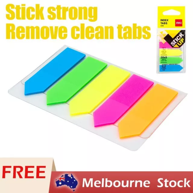 5x DELI Assorted Color Sticky Note Pad Index Tab Stickers Page Marker Paper Memo