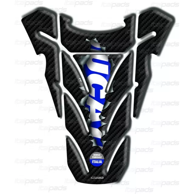 TANK PAD  "Top wings Rip" carbon look/bleu for Ducati Monster