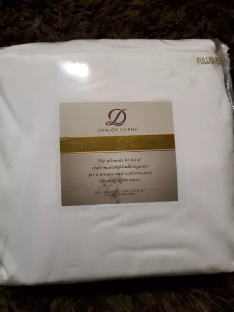 danjor linens Premium 1500 Collection Full / Queen Size Duvet And Sham Set White