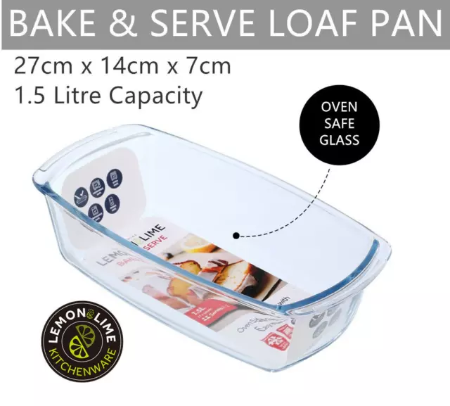 Glass Loaf Pan 27x14CM Oven Safe Bakeware Baking Tray Bread Cake Tin Mold