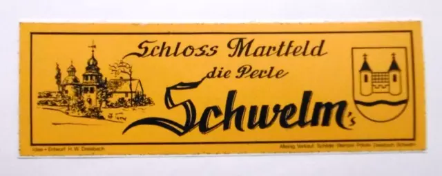 Souvenir-Aufkleber Lock Martfeld Die Pearl Schwelm 'S Arnsberg NRW 80er