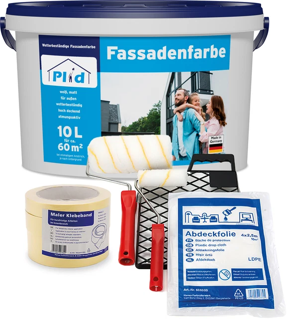 Color de fachada pintura exterior protección contra la intemperie de fachada juego de pintura blanco