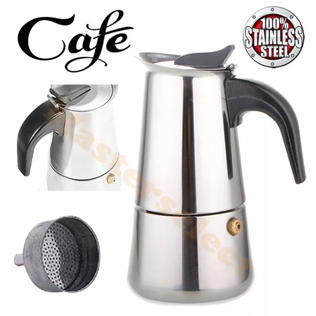 Cafetière italienne expresso maker en inox 2 Tasses pour un bon café