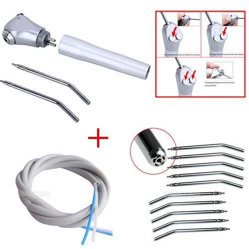 DENTAL AIR WATER Spray Triple 3 Way Syringe Handpiece Nozzles Tips