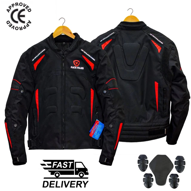 Chaqueta Moto Hombre Impermeable Cordura CE protecciones desmontables
